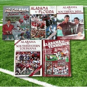 Vtg 1987 Alabama Crimson Tide Football Programs Lot of 5 Tennessee Florida SEC